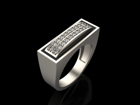 Enamel ring with gems model 1007 3D Print Model