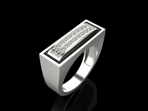 Enamel ring with gems model 1007 3D Baskı Modeli