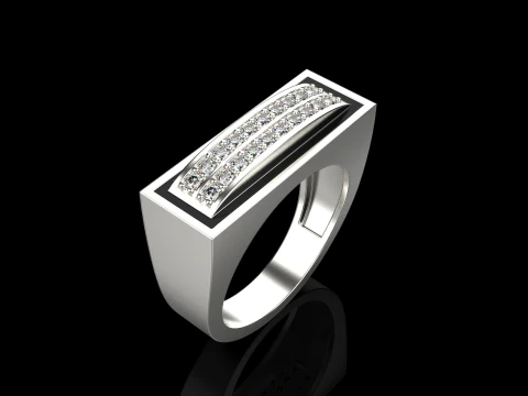 Enamel ring with gems model 1007 3D Print Model