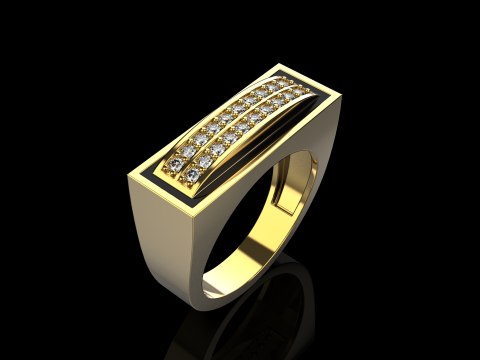 Enamel ring with gems model 1007 3D Baskı Modeli