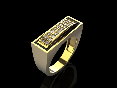 Enamel ring with gems model 1007 3D Print Model