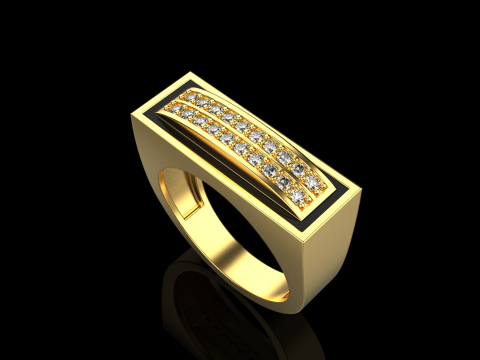 Enamel ring with gems model 1007 3D Baskı Modeli