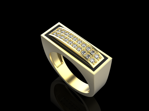 Enamel ring with gems model 1007 3D Baskı Modeli