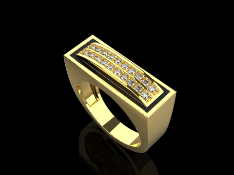 Enamel ring with gems model 1007 3D Baskı Modeli