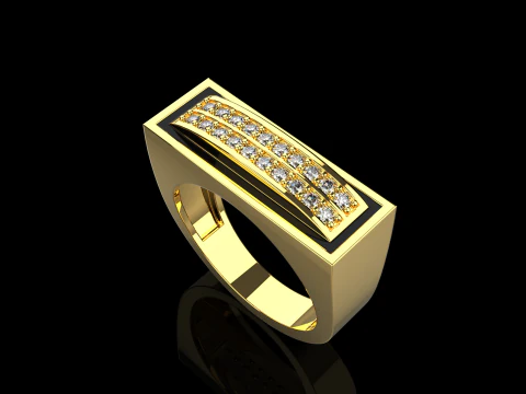 Enamel ring with gems model 1007 3D Print Model