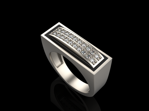 Enamel ring with gems model 1007 3D Baskı Modeli