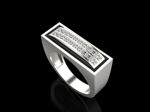 Enamel ring with gems model 1007 3D Baskı Modeli