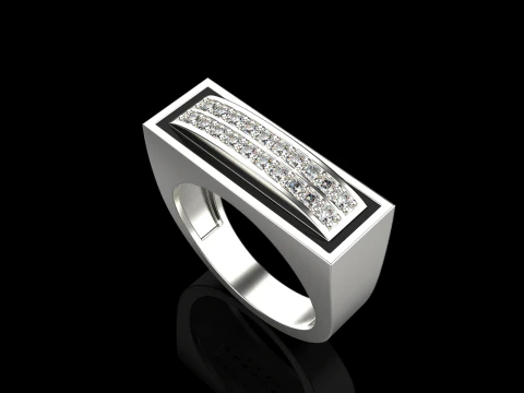 Enamel ring with gems model 1007 3D Print Model