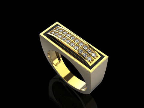 Enamel ring with gems model 1007 3D Baskı Modeli