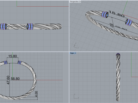 Knot bracelet model 1006 3D Print Model