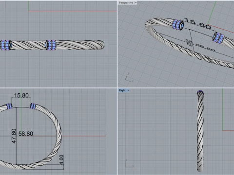 Knot bracelet model 1006 3D Print Model