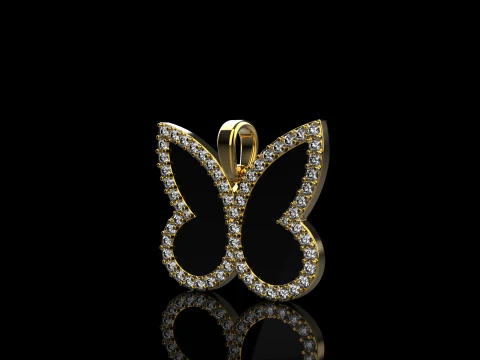 Butterfly pendant model 1005 3D Print Model