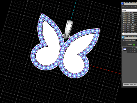 Butterfly pendant model 1005 Modelo de impresión 3D