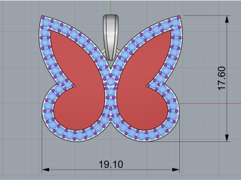 Butterfly pendant model 1005 Modelo de impresión 3D