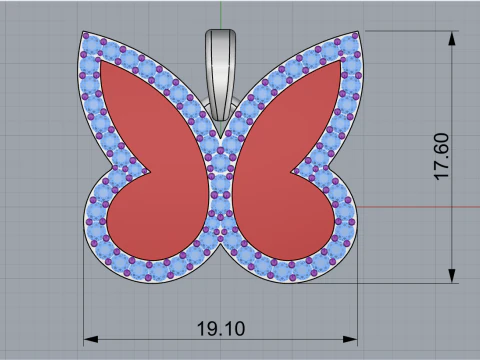 Butterfly pendant model 1005 3D Print Model
