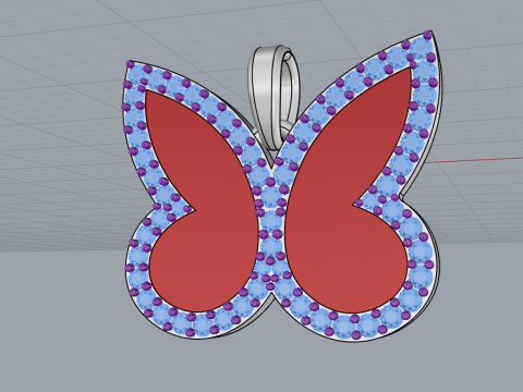 Butterfly pendant model 1005 Modelo de impresión 3D