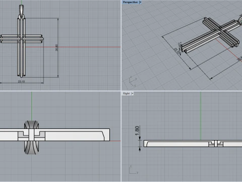 Cross model 1004 3D Print Model