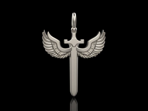 Sword pendant with wings model 1002 3D Print Model