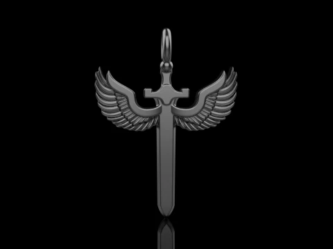 Sword pendant with wings model 1002 3D Print Model