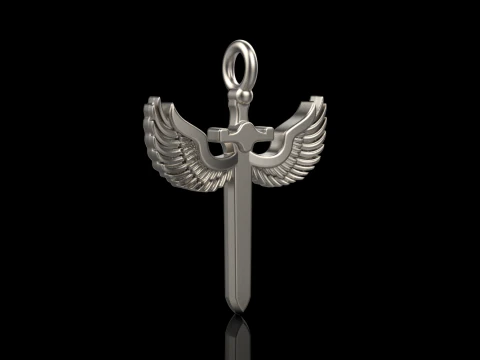 Sword pendant with wings model 1002 3D Print Model