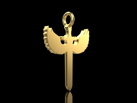 Sword pendant with wings model 1002 3D Baskı Modeli