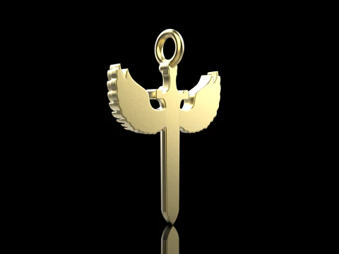 Sword pendant with wings model 1002 3D Print Model