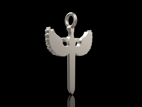 Sword pendant with wings model 1002 3D Baskı Modeli