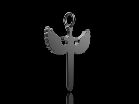 Sword pendant with wings model 1002 3D Baskı Modeli