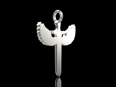 Sword pendant with wings model 1002 3D Baskı Modeli