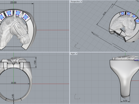 Horse ring model 1001 Modello di stampa 3D