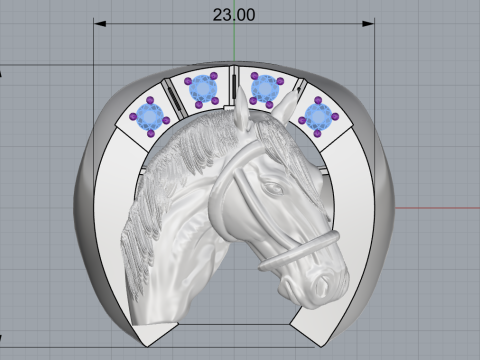 Horse ring model 1001 Modello di stampa 3D