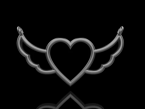 Heart wing pendant model 1000 3D Print Model