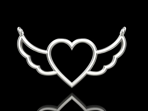 Heart wing pendant model 1000 3D Print Model