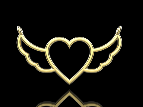 Heart wing pendant model 1000 3D 打印模型