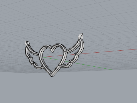 Heart wing pendant model 1000 3D 打印模型