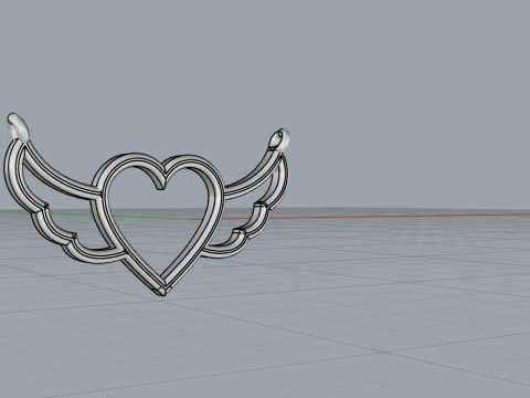 Heart wing pendant model 1000 3D 打印模型