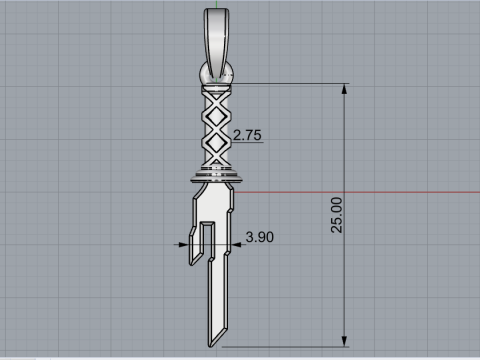 Sword pendant model 999 3D प्रिंट मॉडल