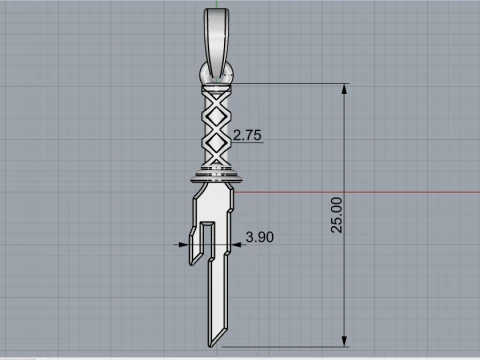 Sword pendant model 999 3D Print Model