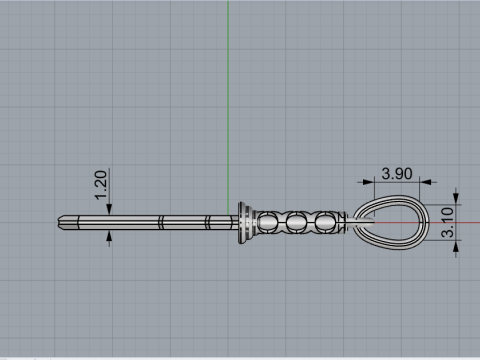 Sword pendant model 999 3D प्रिंट मॉडल