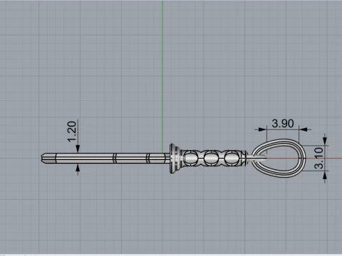 Sword pendant model 999 3D Print Model