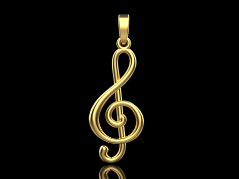 Music sign pendant model 998 3D Print Model