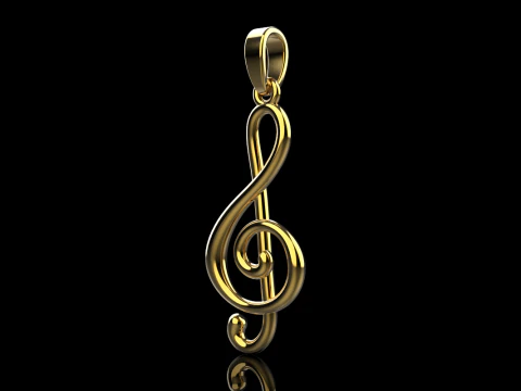 Music sign pendant model 998 3D Print Model