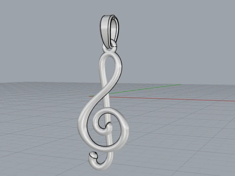 Music sign pendant model 998 3D Print Model