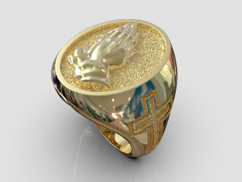 Praying hands signet ring model 997 3D Print Model