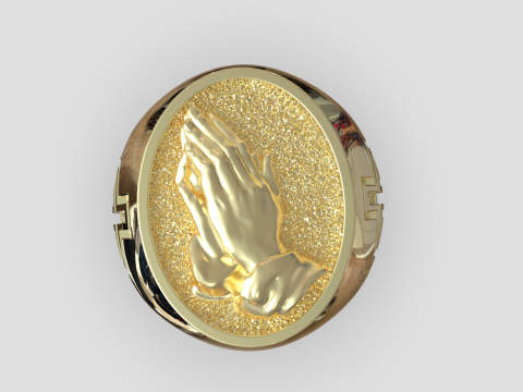 Praying hands signet ring model 997 3D Print Model