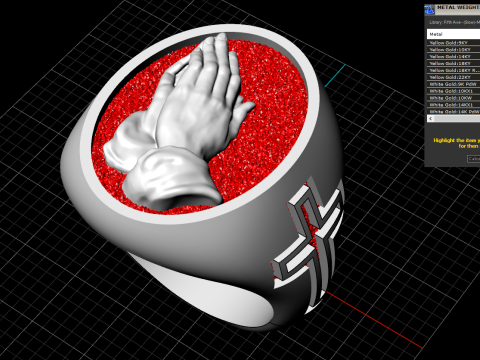 Praying hands signet ring model 997 3D Print Model