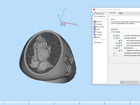 Praying hands signet ring model 997 3D Print Model