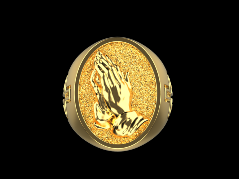 Praying hands signet ring model 997 3D Print Model