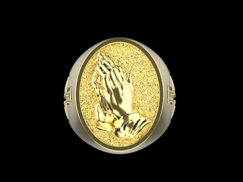 Praying hands signet ring model 997 3D Print Model