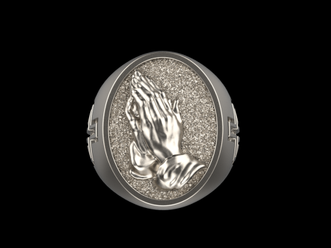 Praying hands signet ring model 997 3D Print Model